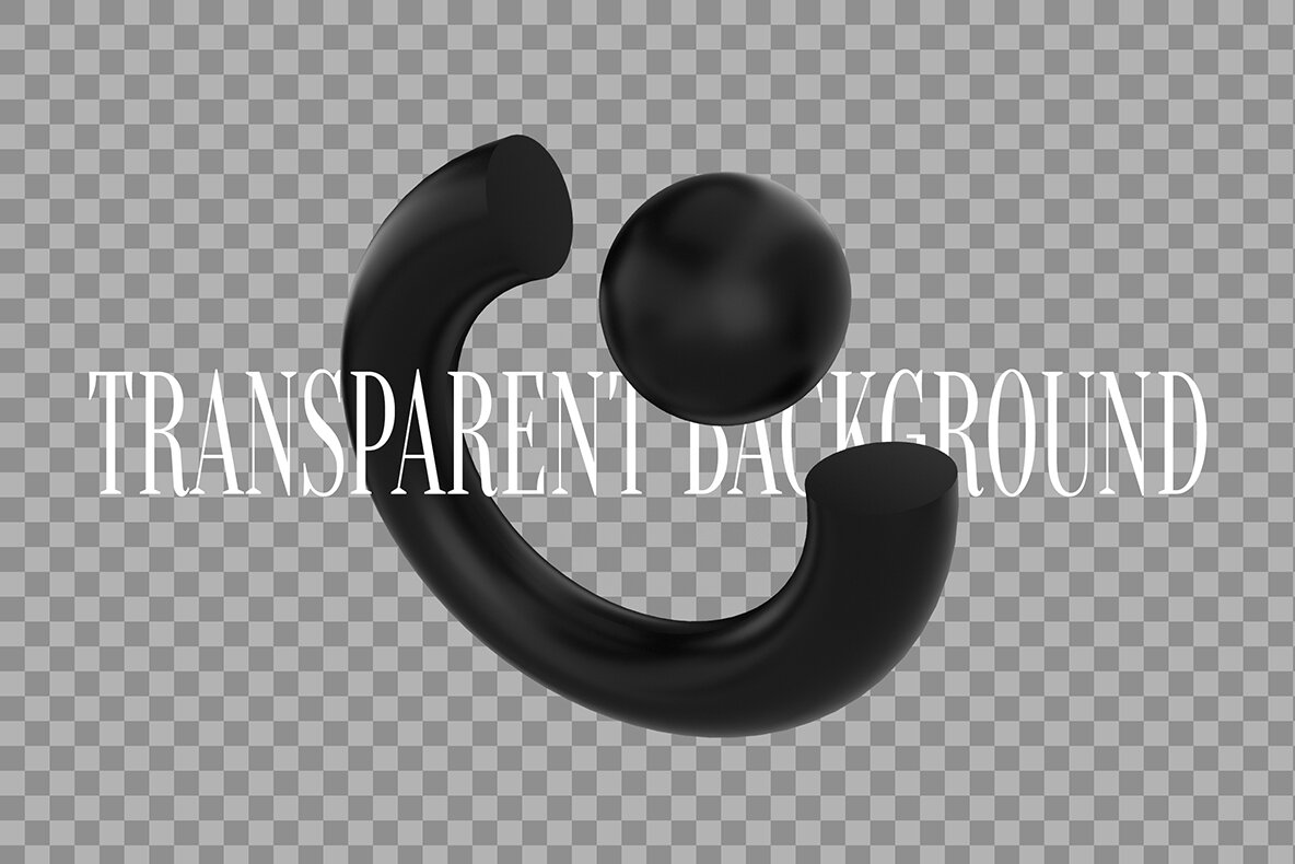 3D Black Shapes Collection 11