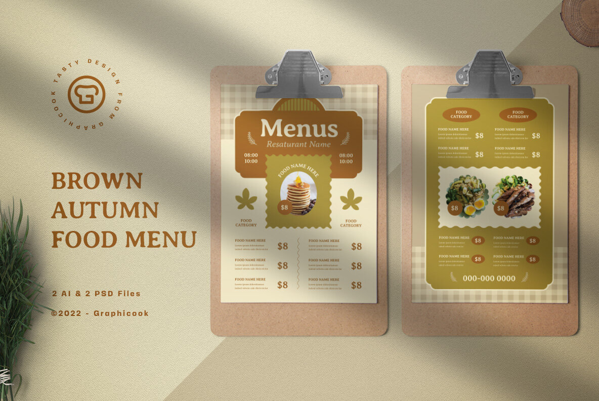 Brown Flat Design Autumn Food Menu 1