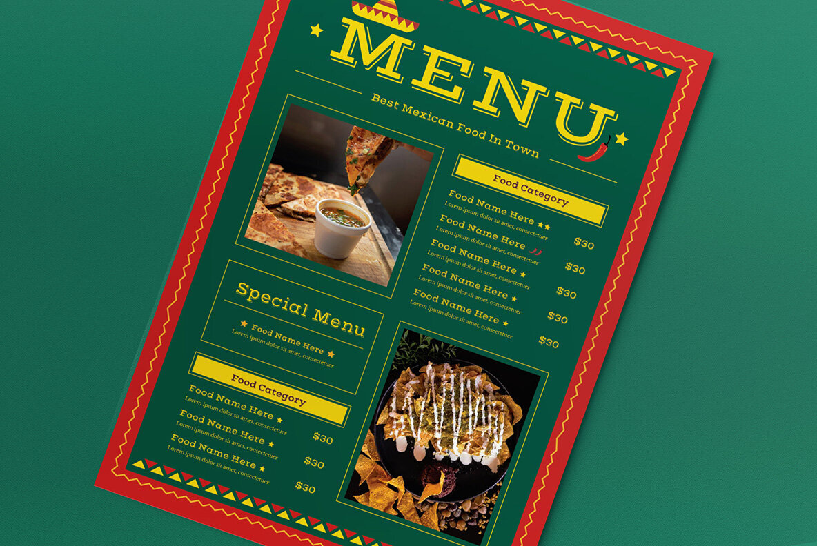 Green Flat Design Food Menu 3
