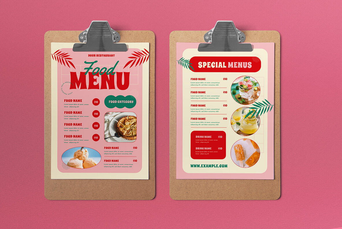 Pink Summer Food Menu 2
