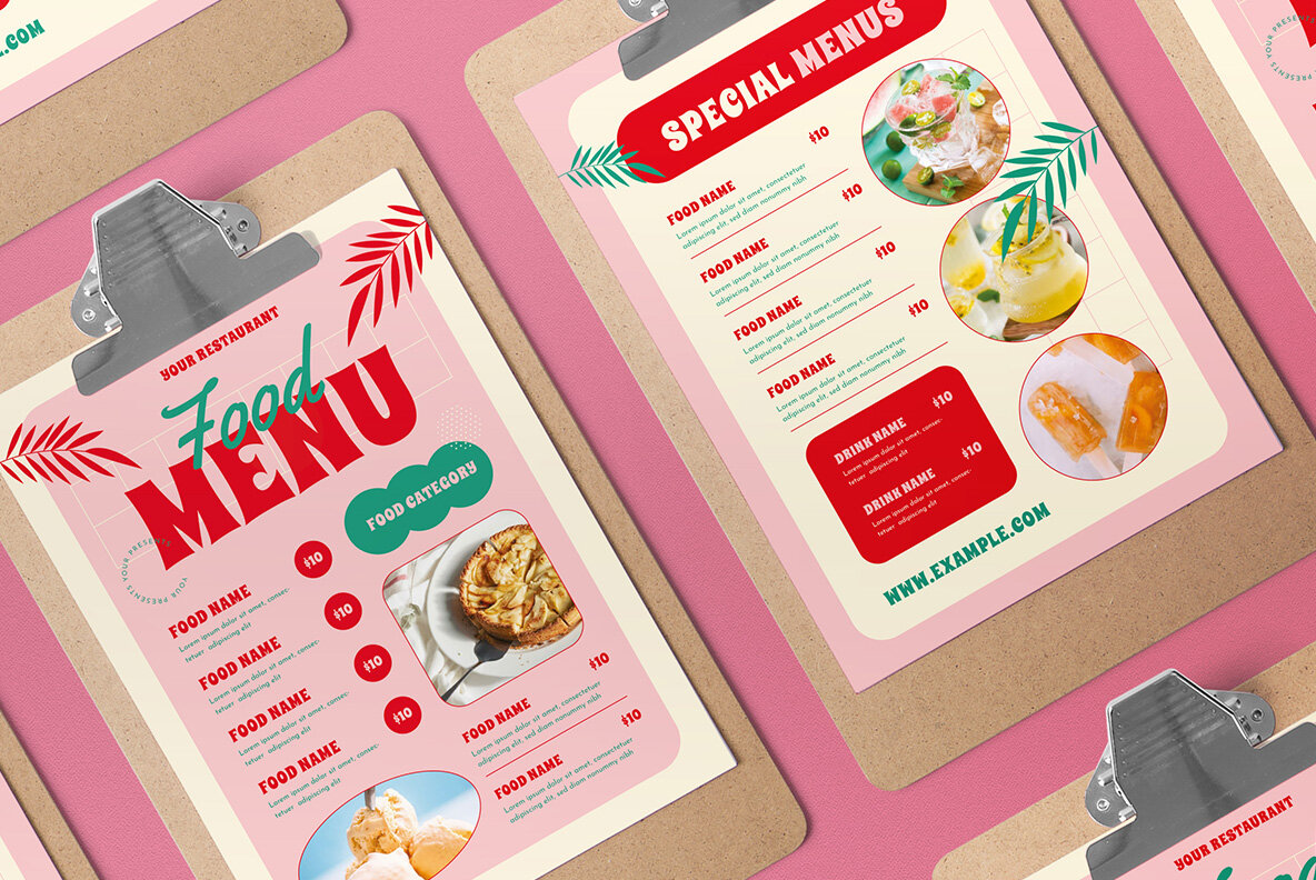 Pink Summer Food Menu 4