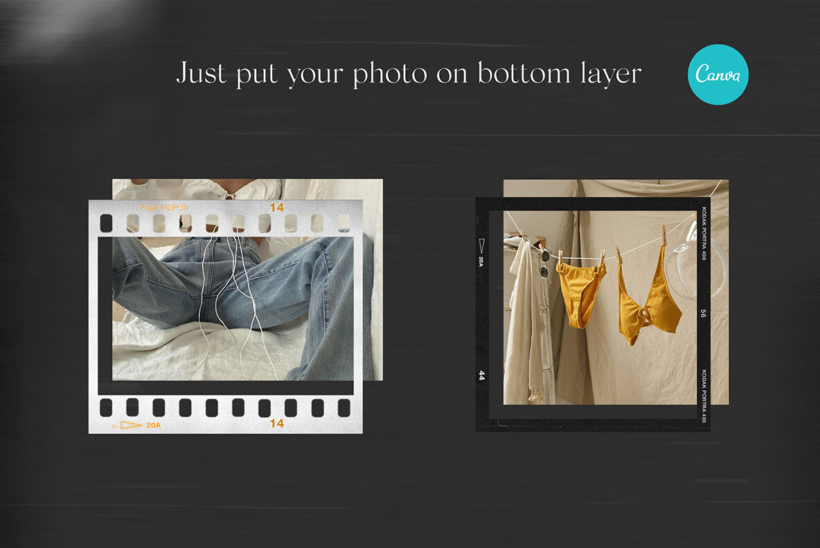 200 Film Frames   Instant Templates 6