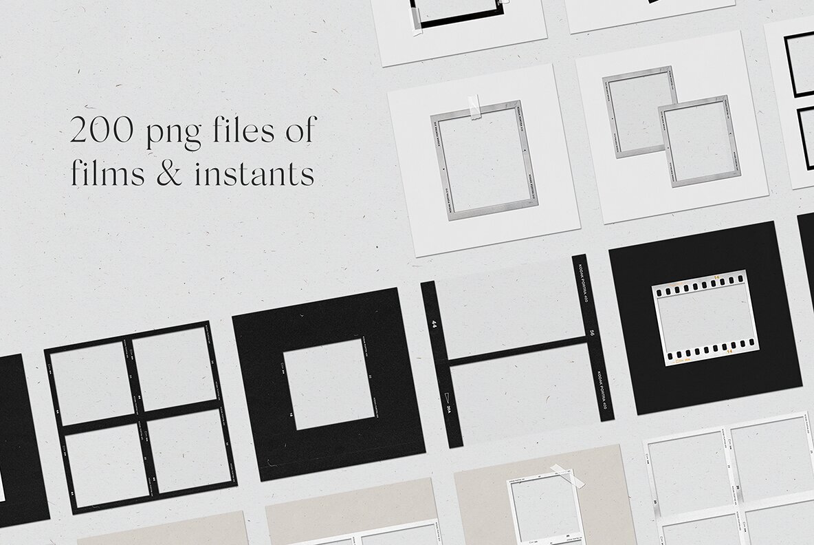 200 Film Frames   Instant Templates 8
