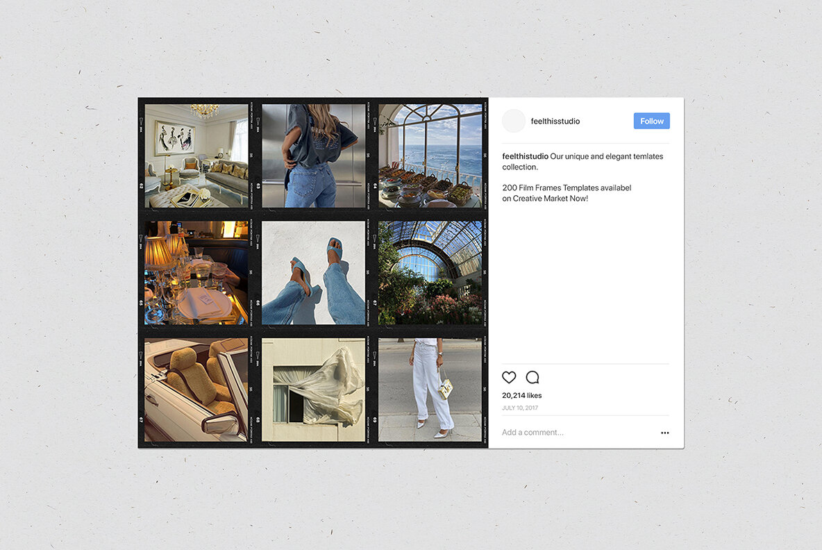 200 Film Frames   Instant Templates 12