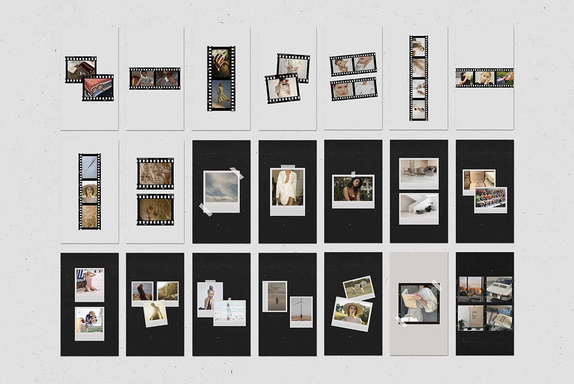 200 Film Frames   Instant Templates 30