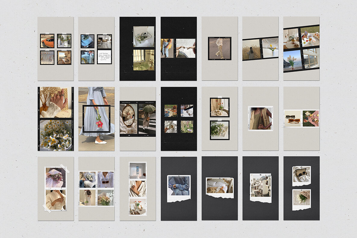 200 Film Frames   Instant Templates 32