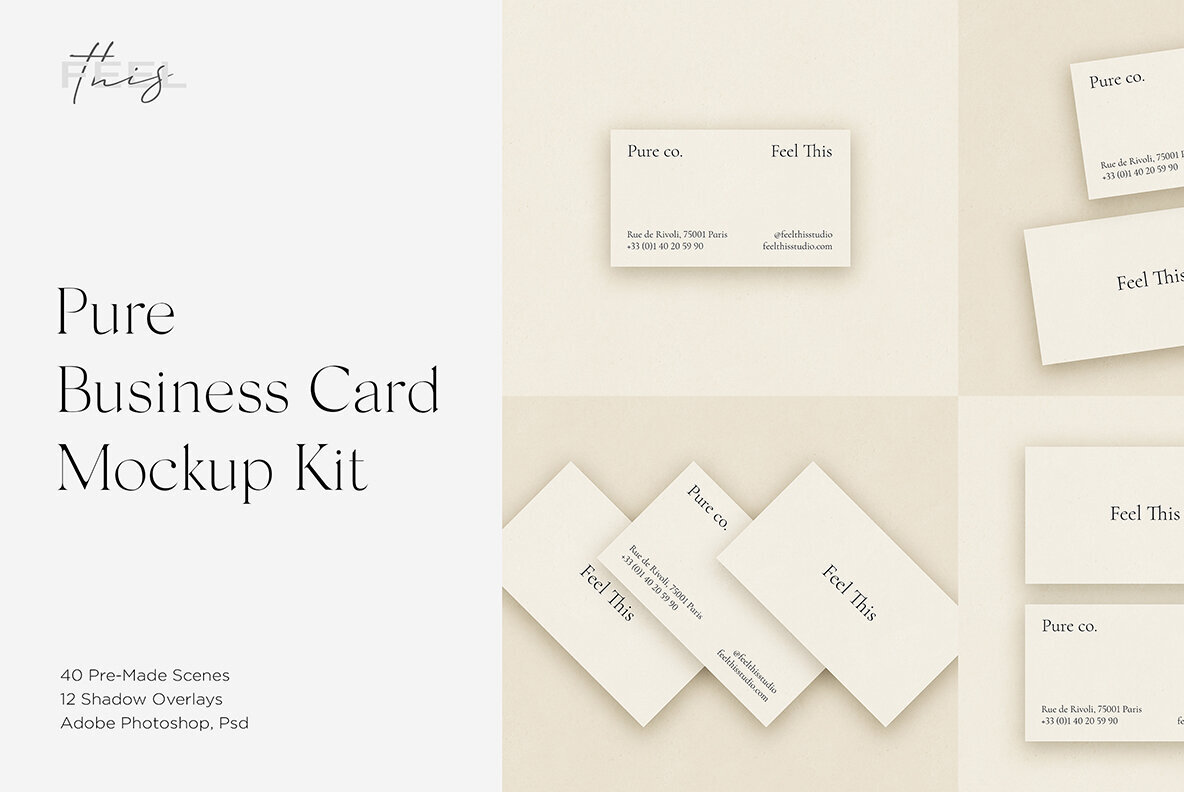 Pure Business Card Mockup Kit 1