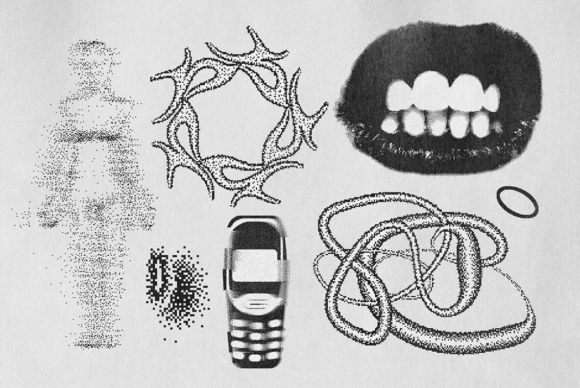 82 Vector Dither Textured Clip Arts 6