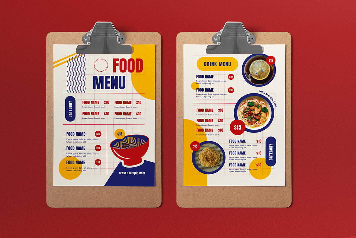 Blue Geometry Japanese Food Menu 2