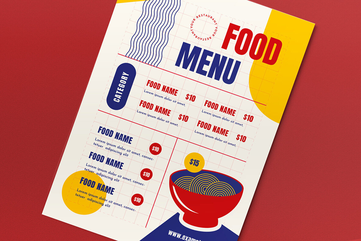 Blue Geometry Japanese Food Menu 3