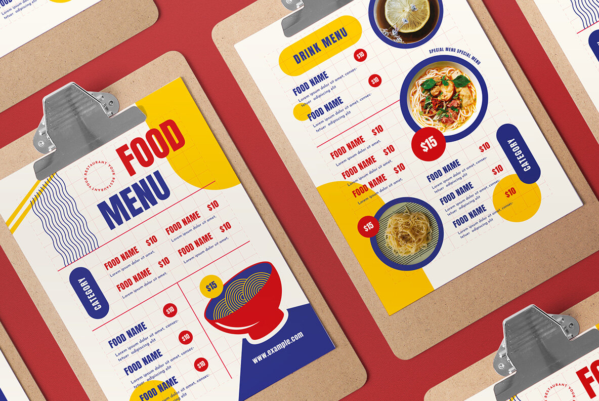 Blue Geometry Japanese Food Menu 4