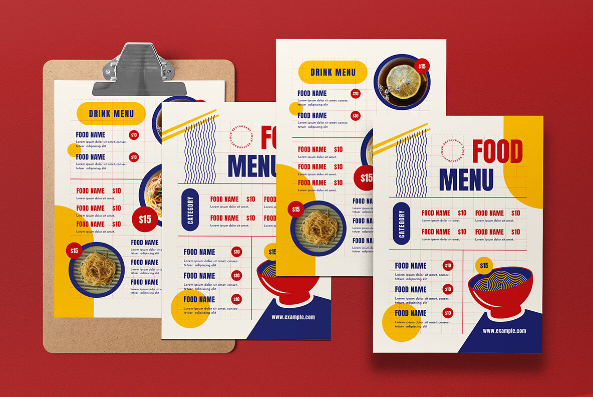 Blue Geometry Japanese Food Menu 5