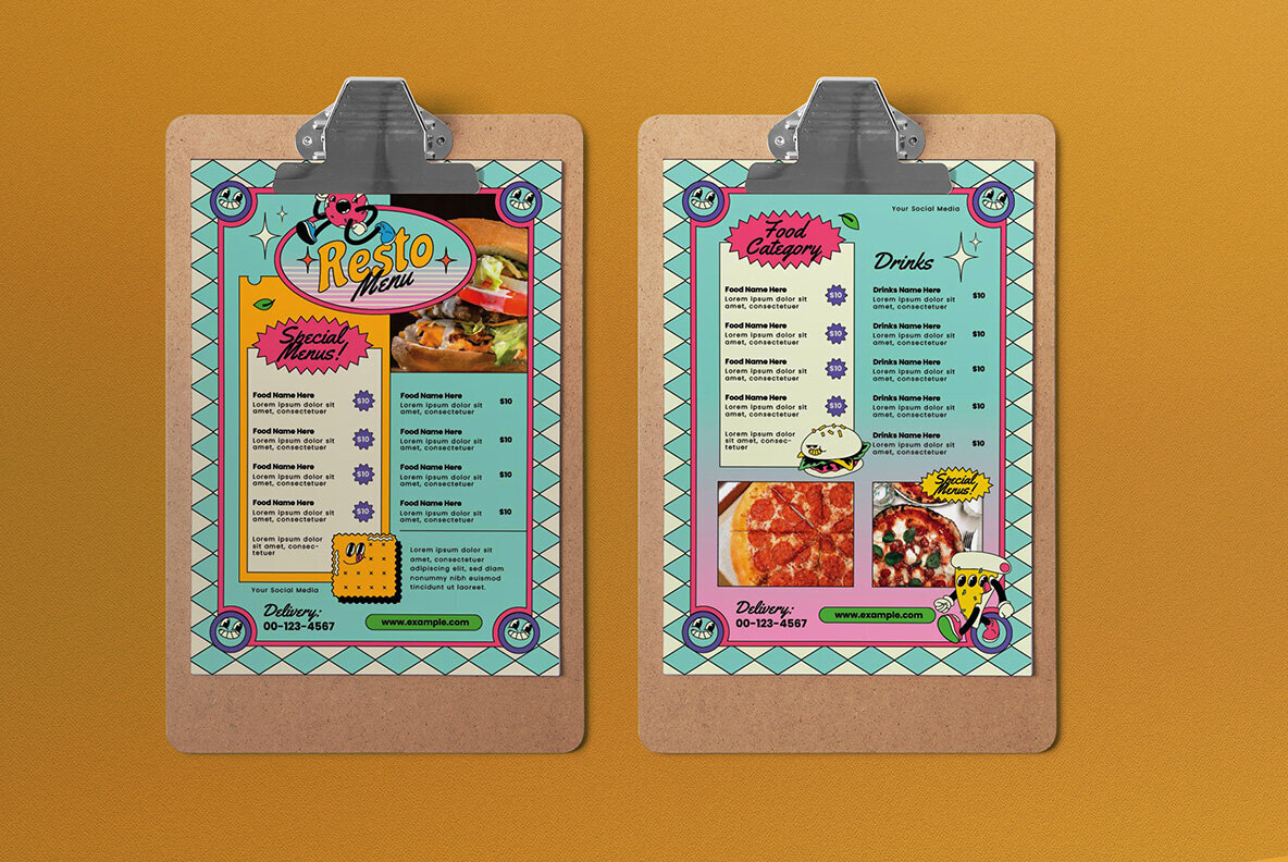 Blue Resto Retro Food Menu 2