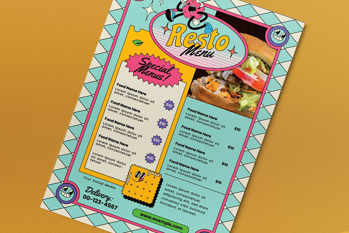 Blue Resto Retro Food Menu 3