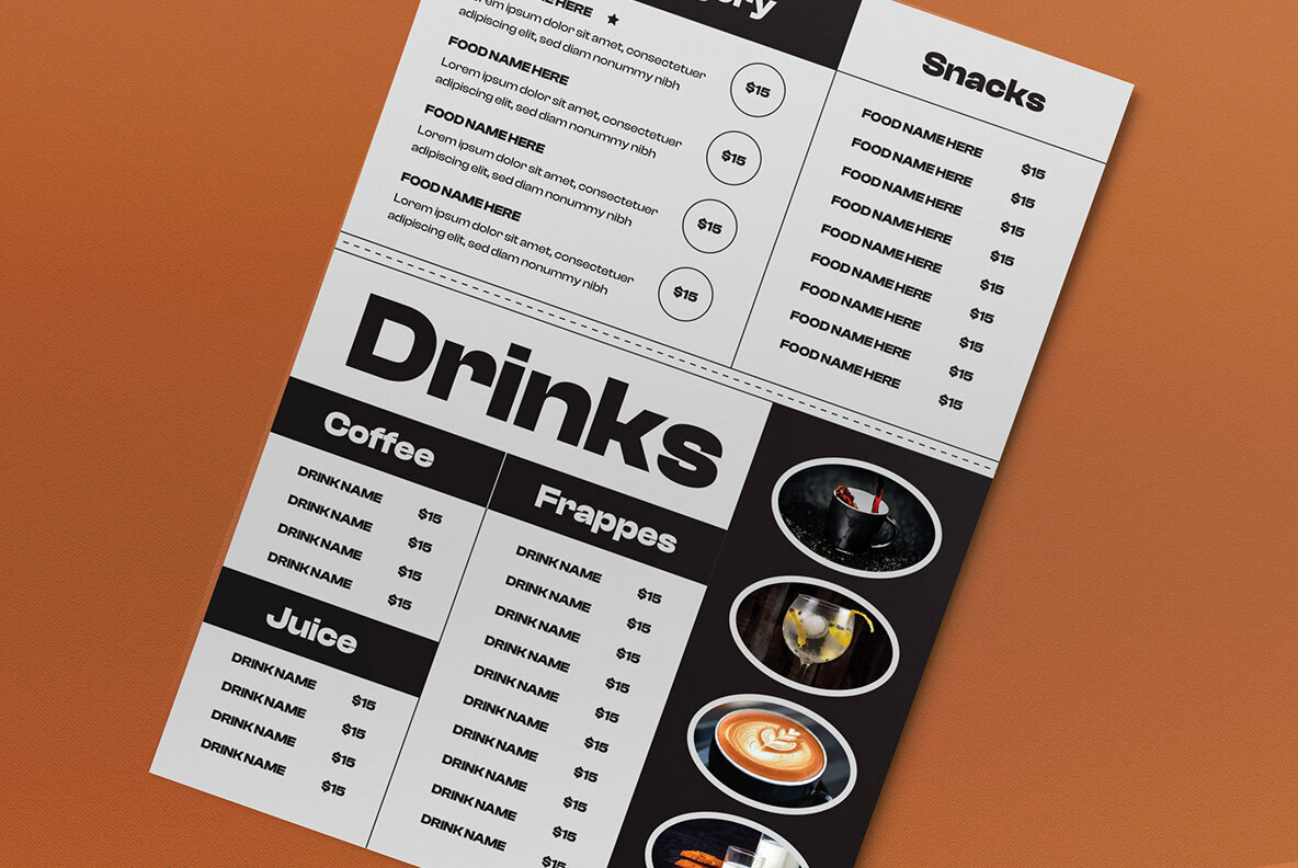 Grey Minimalist Restaurant Food Menu 3