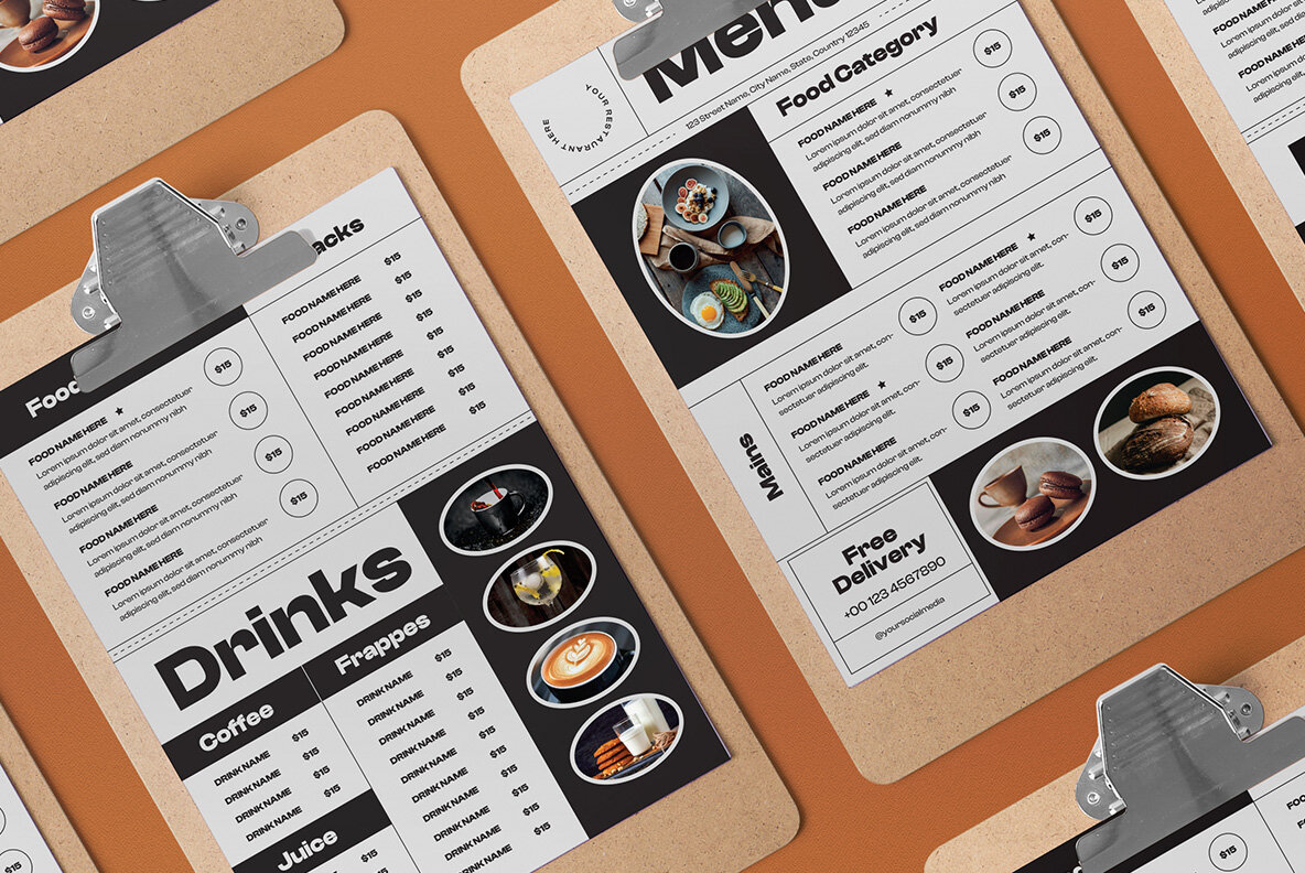 Grey Minimalist Restaurant Food Menu 4