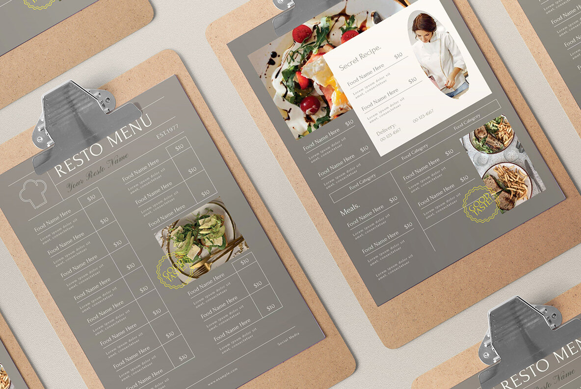 Grey Modern Resto Food Menu 4