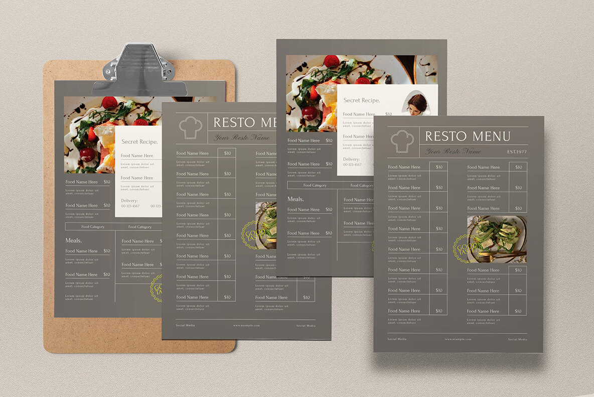 Grey Modern Resto Food Menu 5