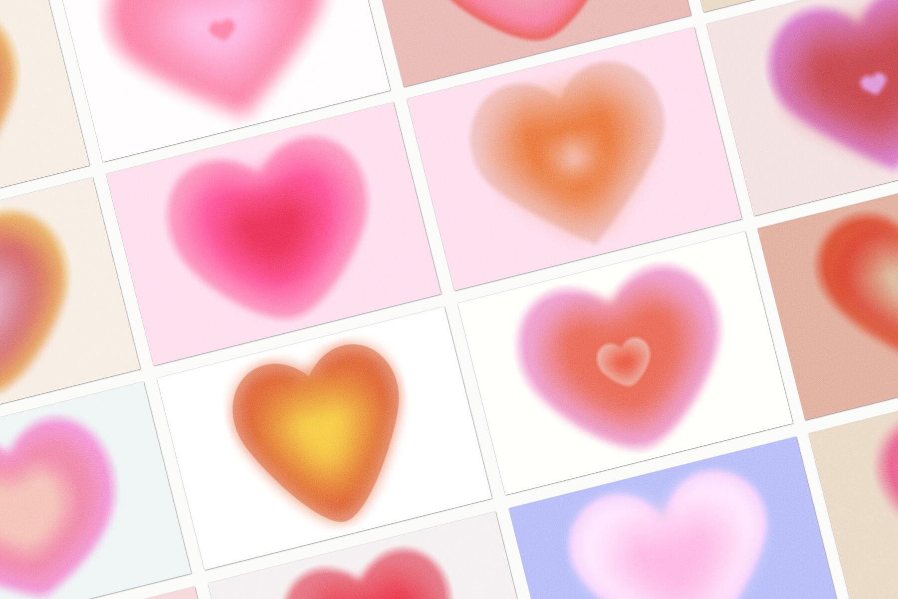 Heart Grainy Gradient Textures Backgrounds 3