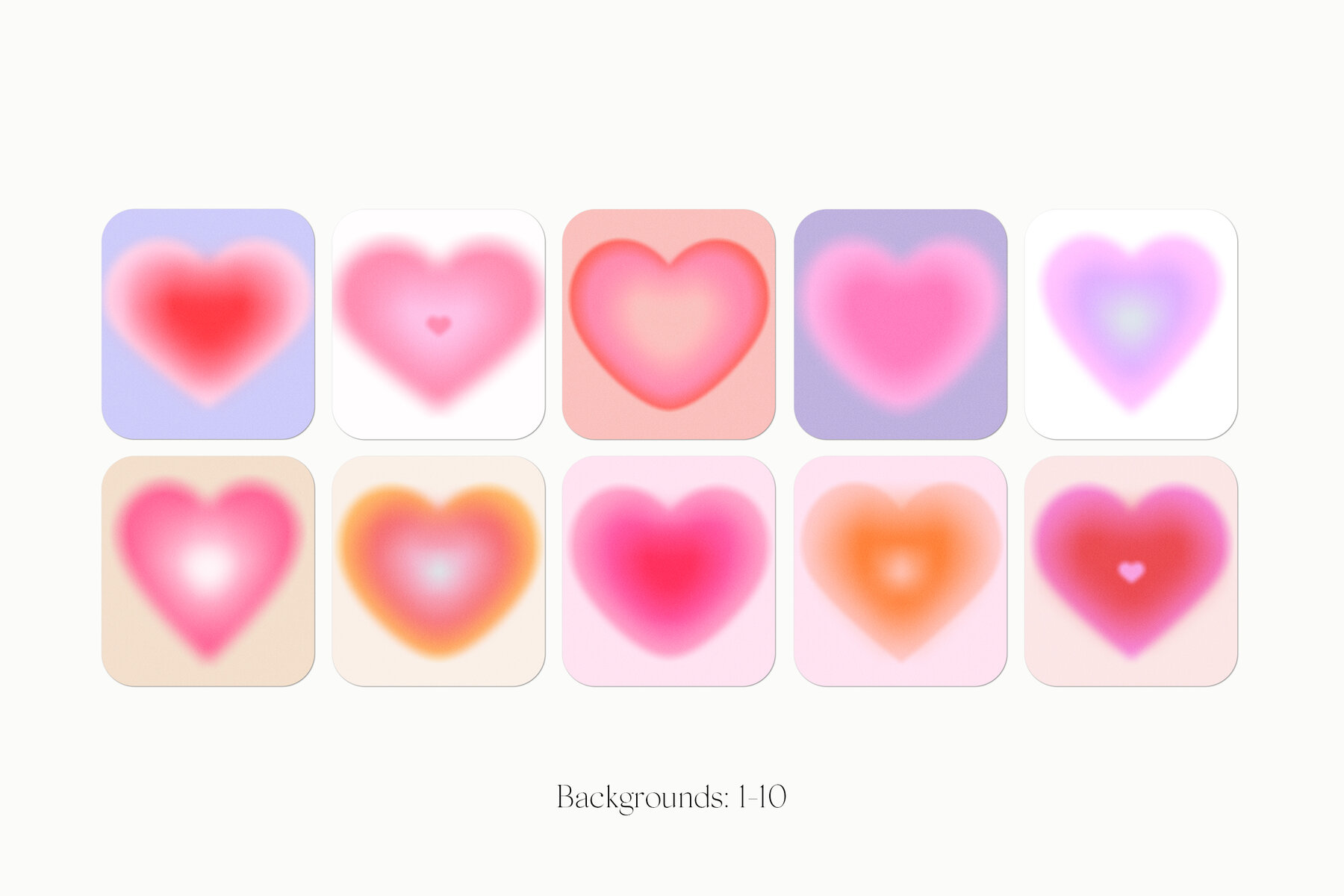 Heart Grainy Gradient Textures Backgrounds 7
