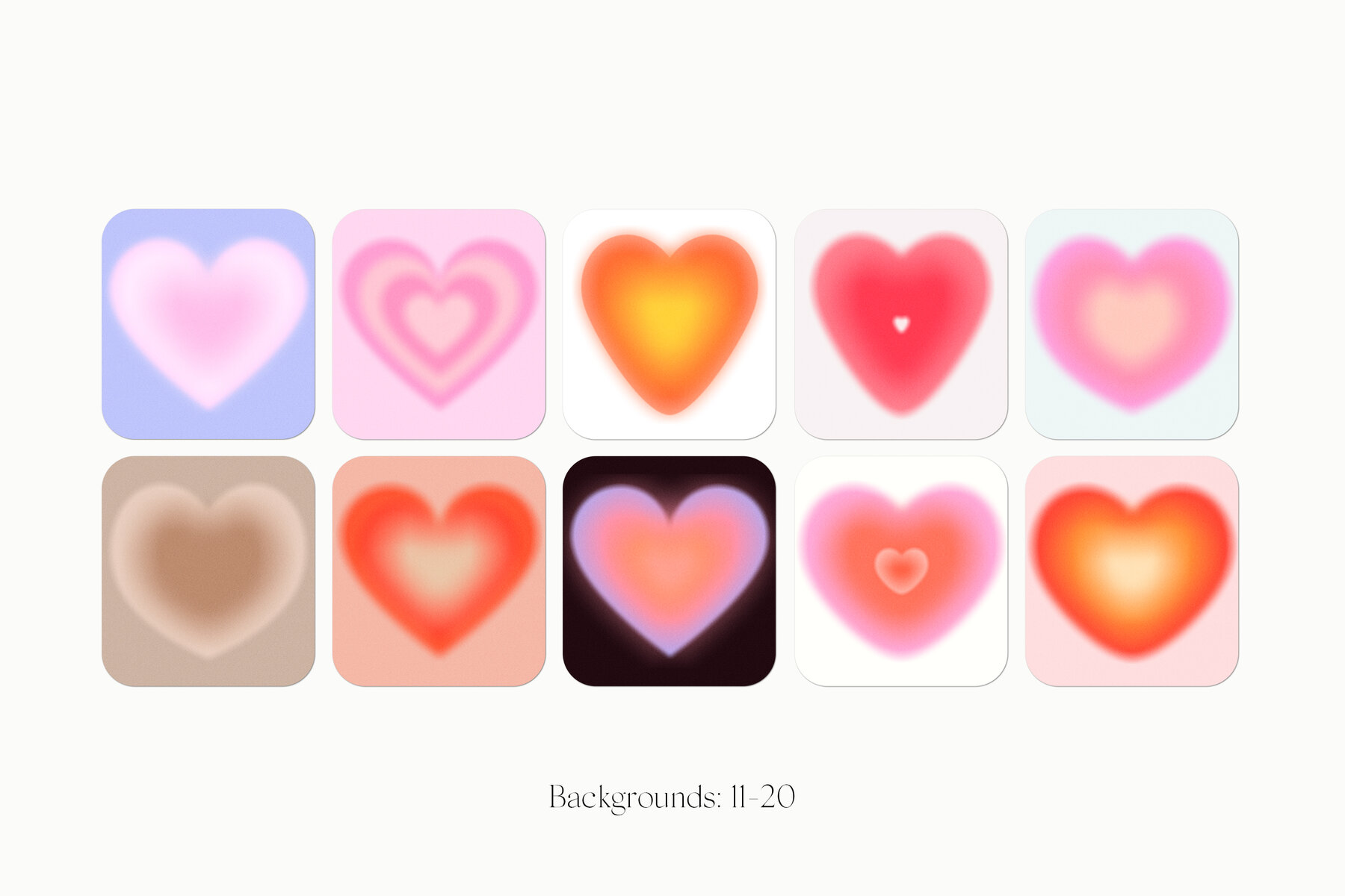 Heart Grainy Gradient Textures Backgrounds 8
