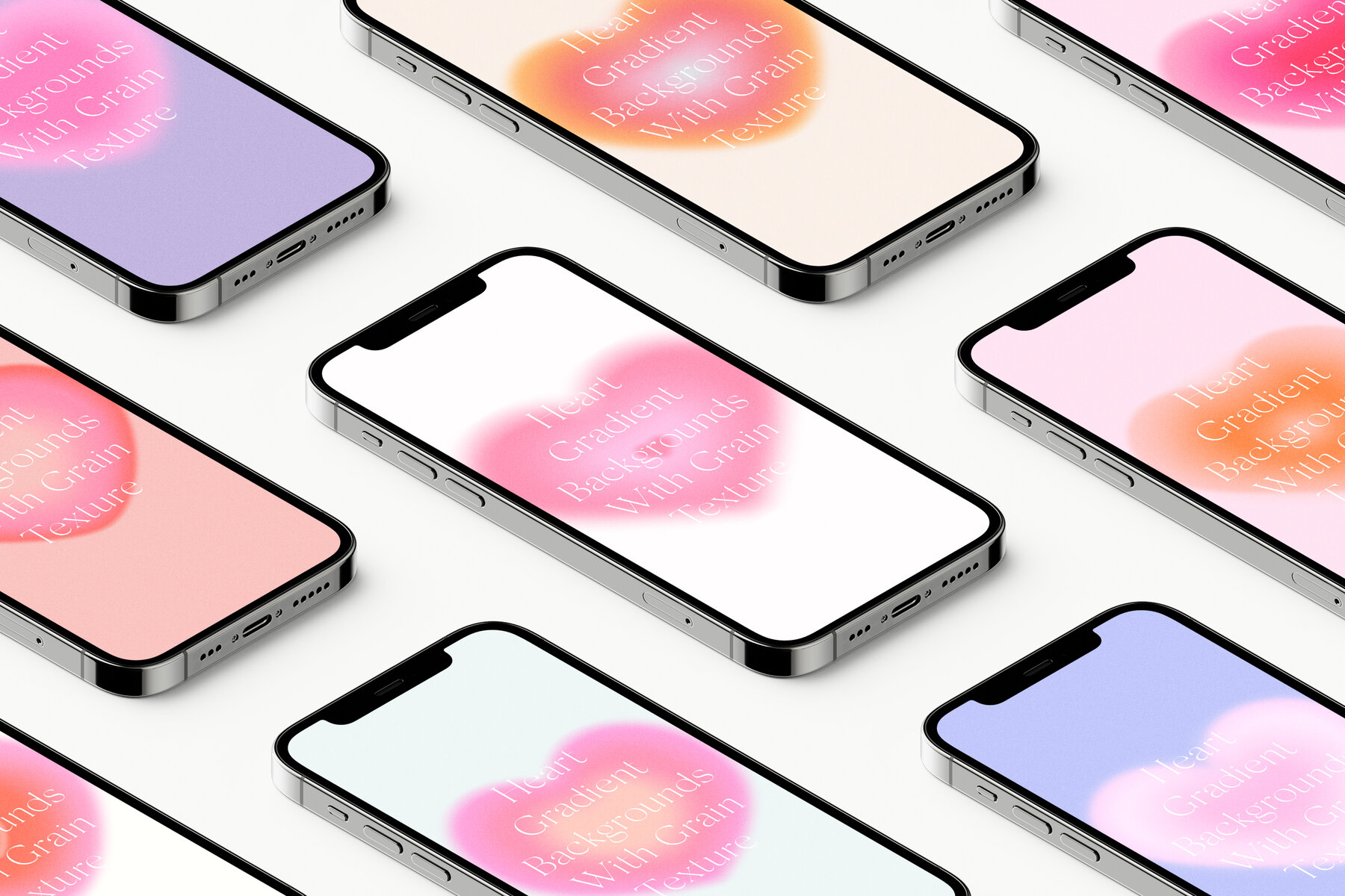 Heart Grainy Gradient Textures Backgrounds 17