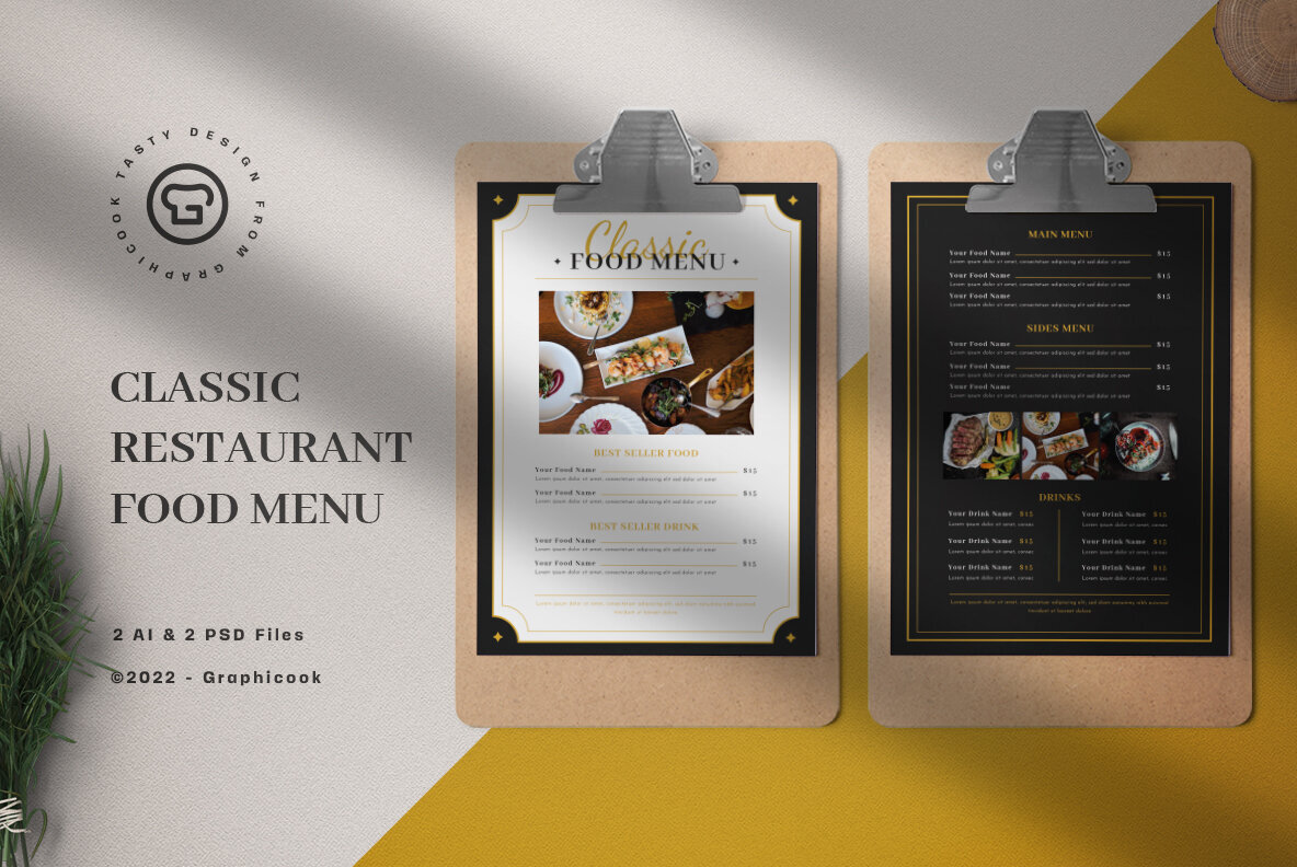 Grey Classic Restaurant Food Menu 1