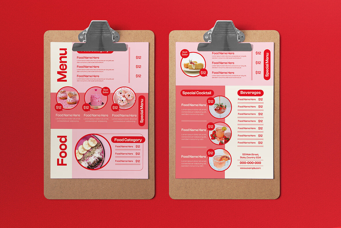 Pink Modern Desert Food Menu 2