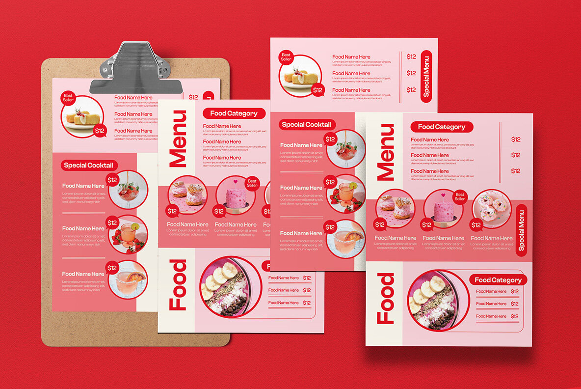 Pink Modern Desert Food Menu 5