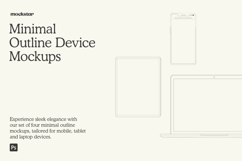 Minimal Outline Device Mockups