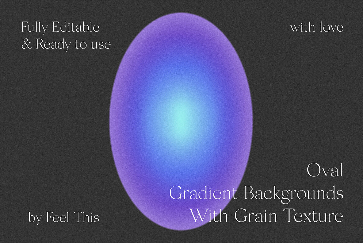 Oval Grainy Gradient Textures Backgrounds 6