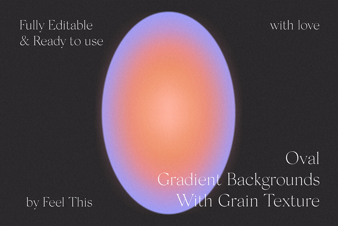 Oval Grainy Gradient Textures Backgrounds 14