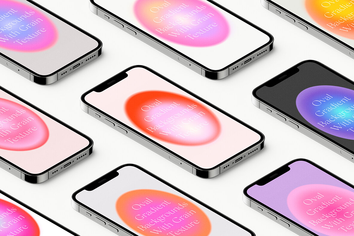 Oval Grainy Gradient Textures Backgrounds 17