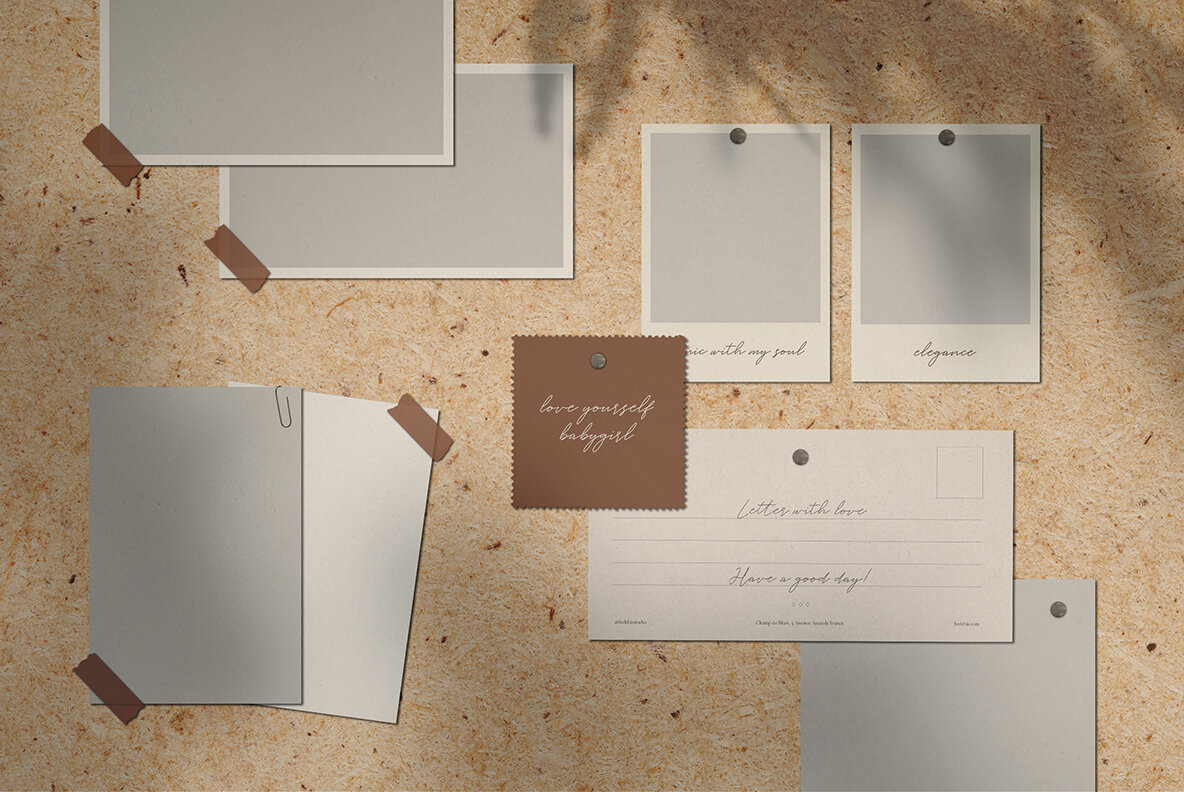 Realistic Mood Board Mockups l 12