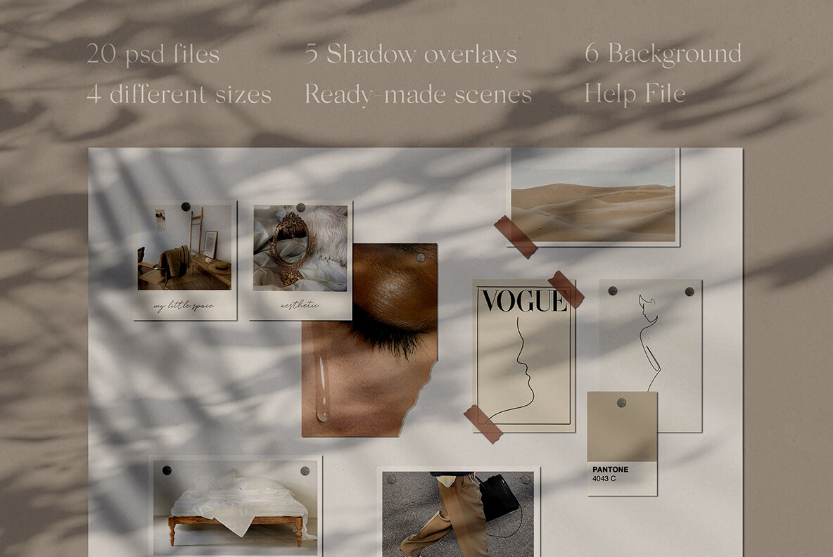 Realistic Mood Board Mockups l 14