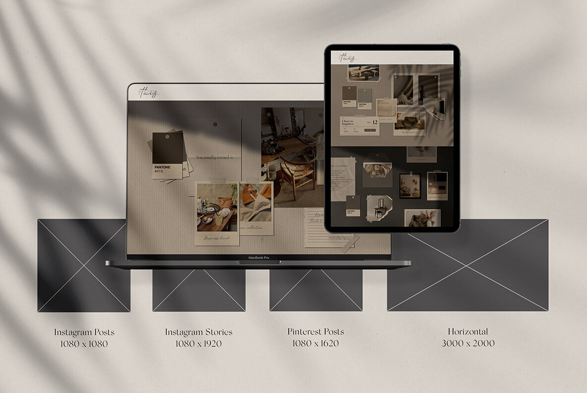 Realistic Mood Board Mockups l 2