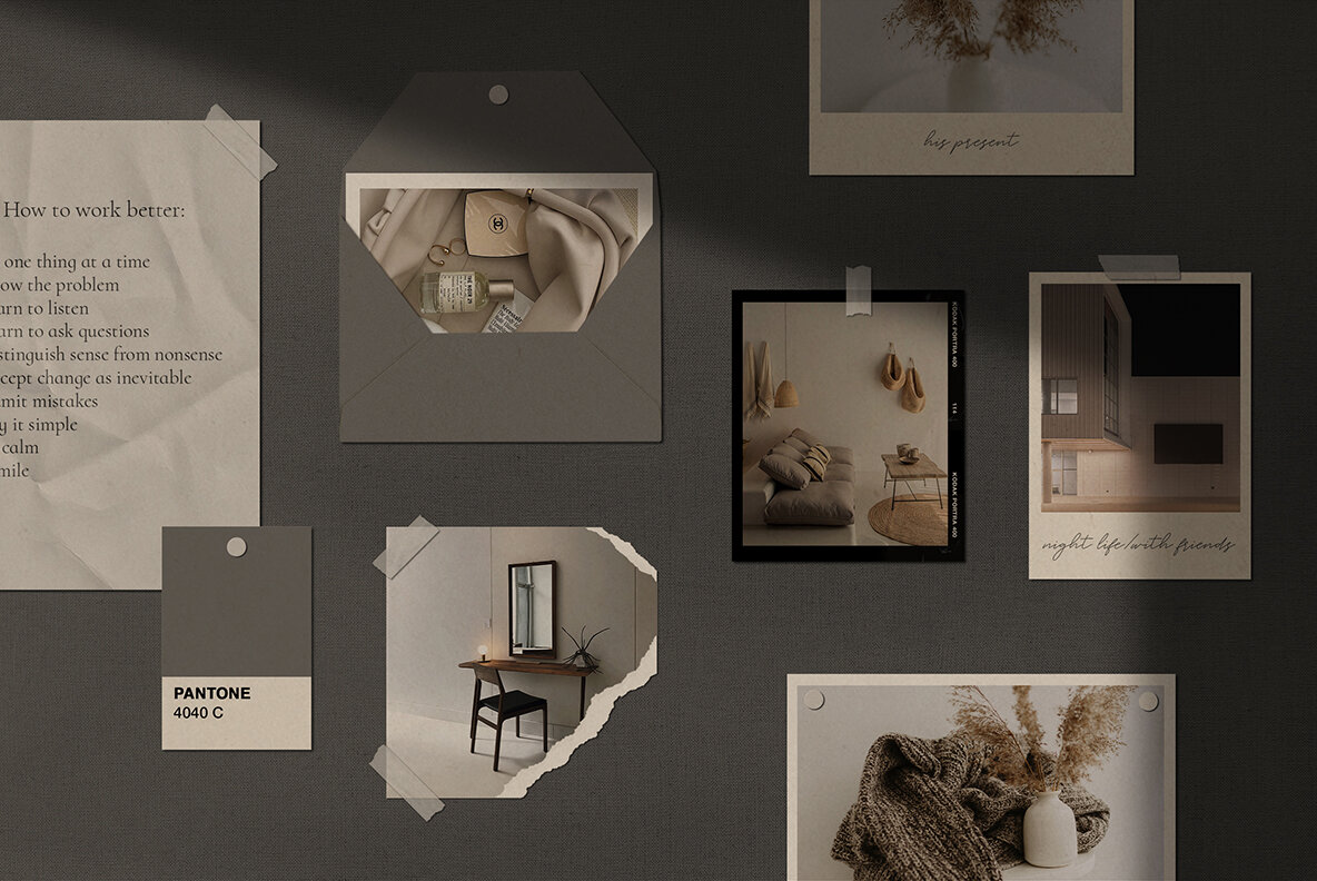 Realistic Mood Board Mockups l 5