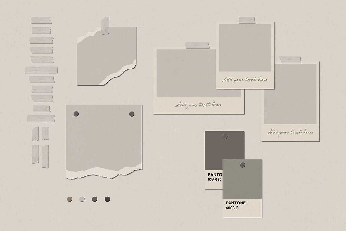 Realistic Mood Board Mockups l 12