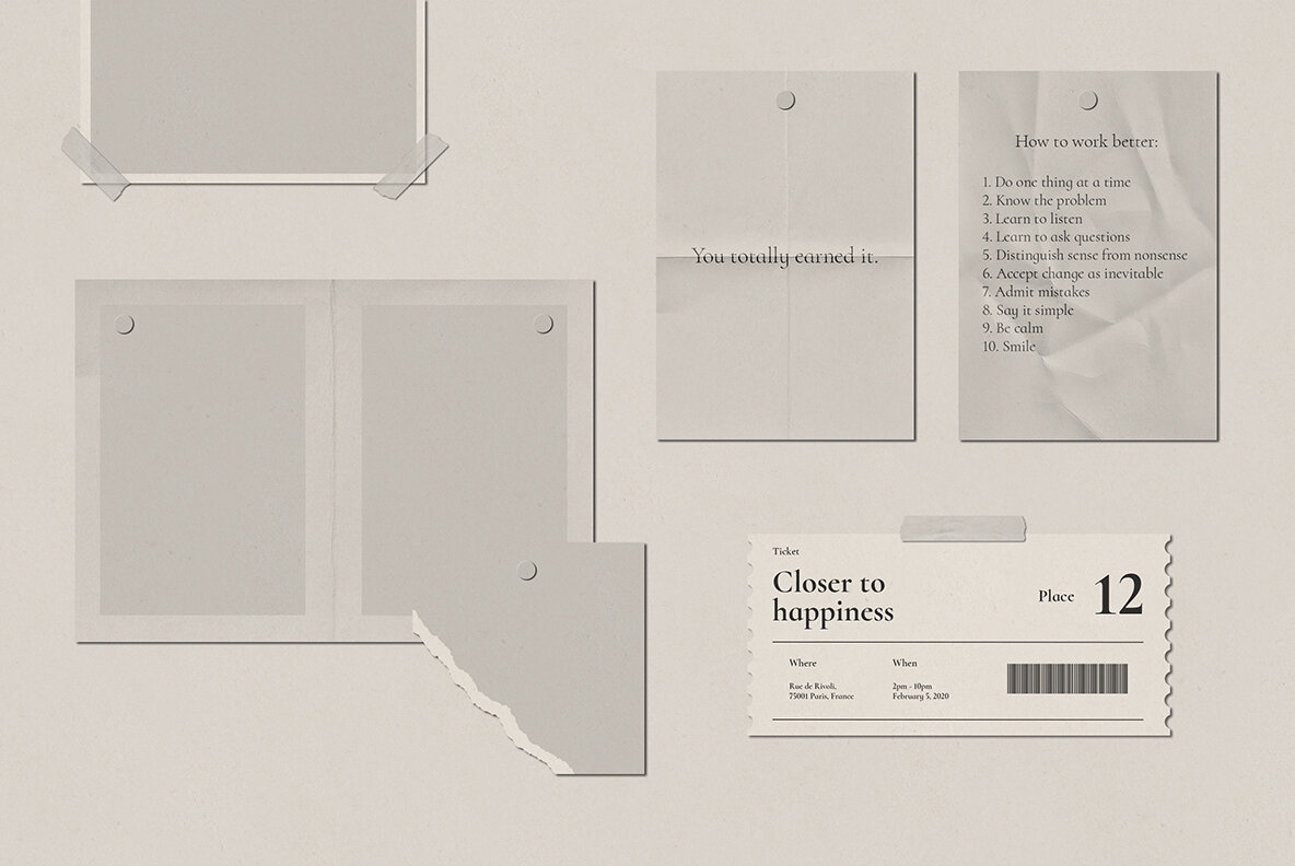 Realistic Mood Board Mockups l 13