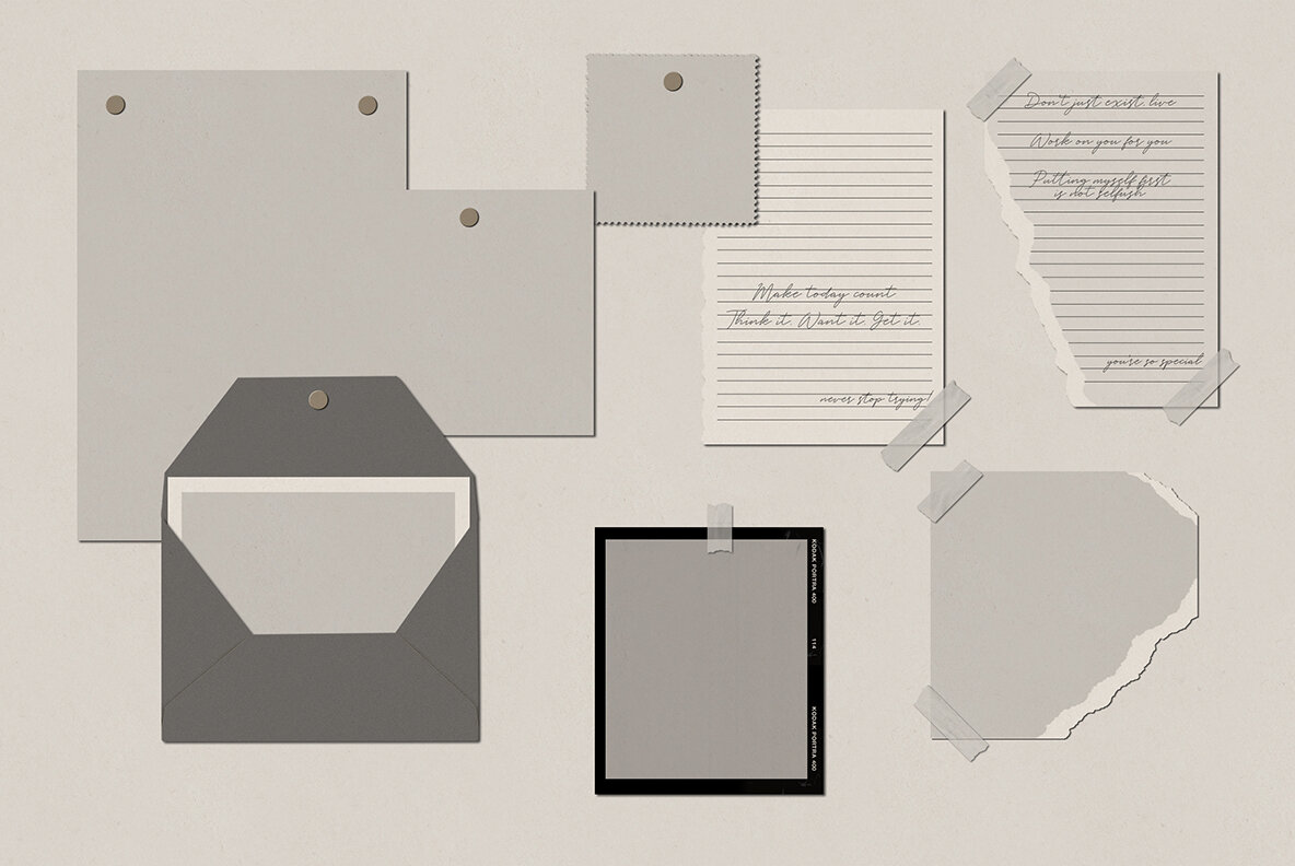 Realistic Mood Board Mockups l 14