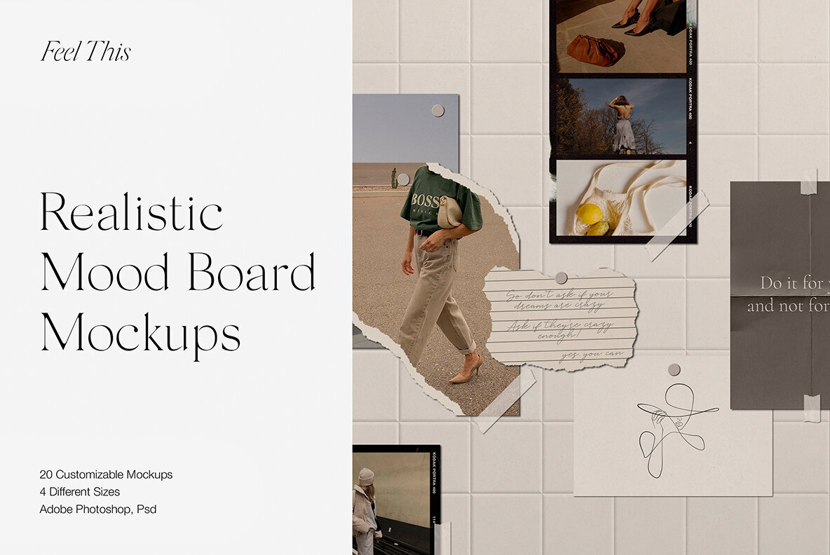 Realistic Mood Board Mockups lll 1