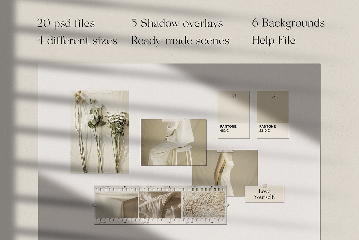 Realistic Mood Board Mockups V 4