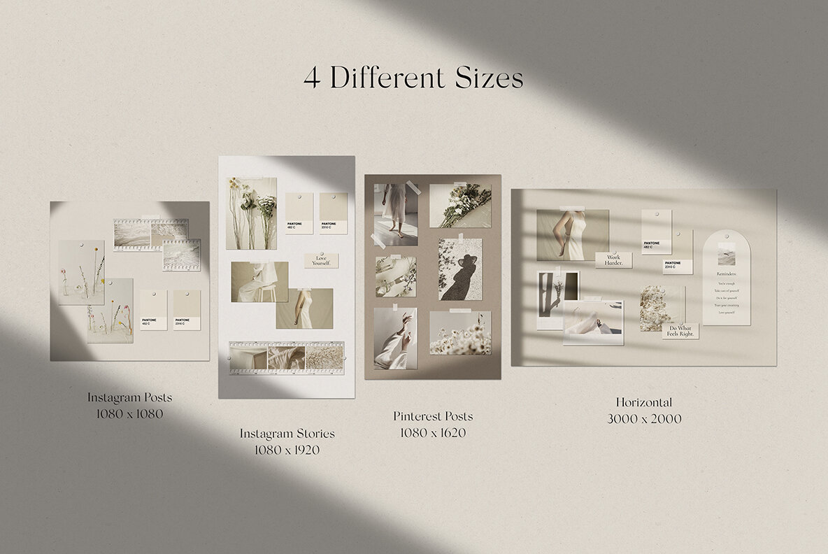 Realistic Mood Board Mockups V 11