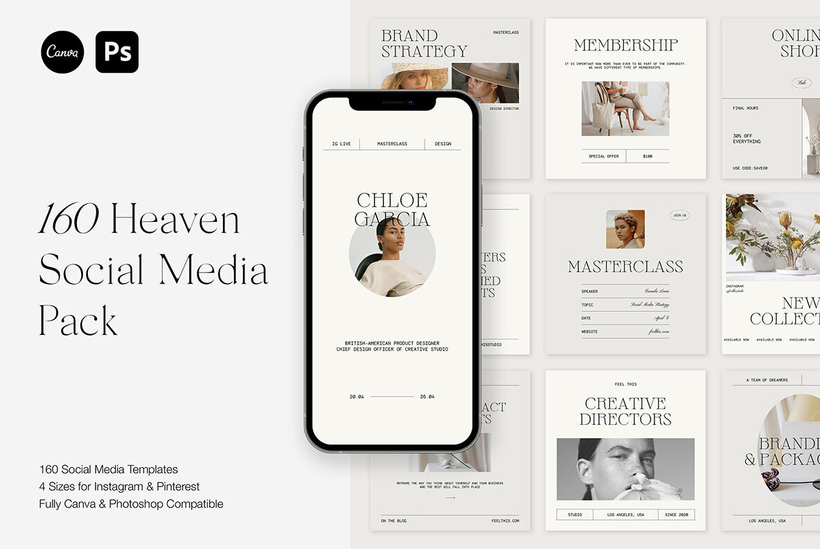 Heaven Instagram Social Media Pack Canva PS 1