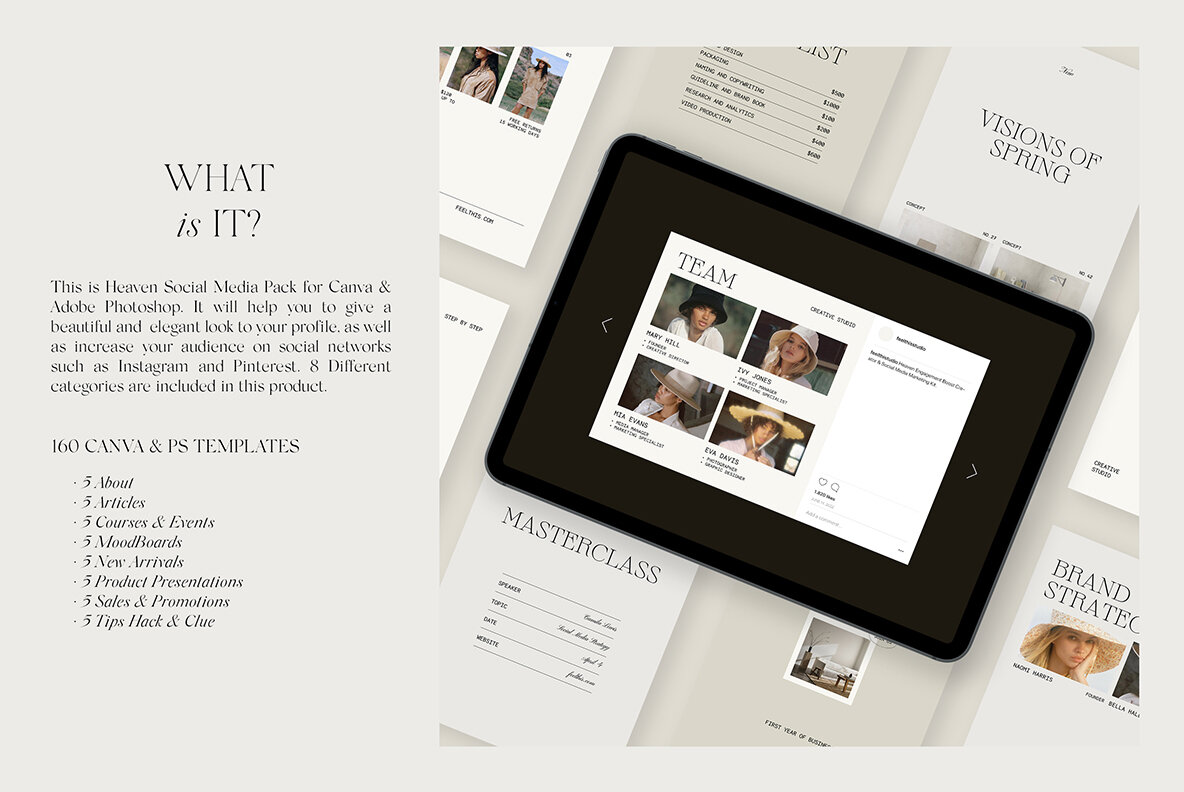 Heaven Instagram Social Media Pack Canva PS 4