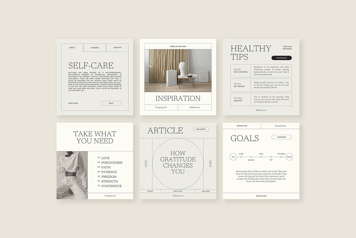 Wellness Instagram Social Media Pack Canva PS 4