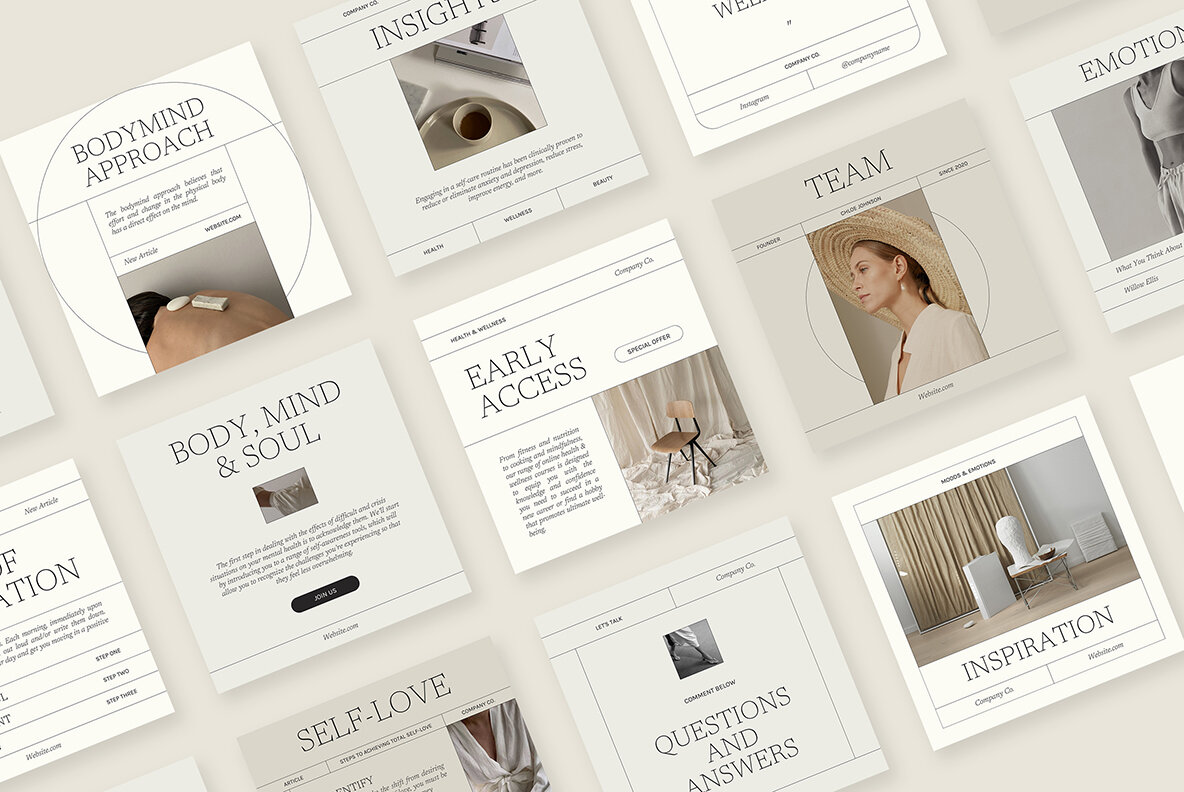 Wellness Instagram Social Media Pack Canva PS 5