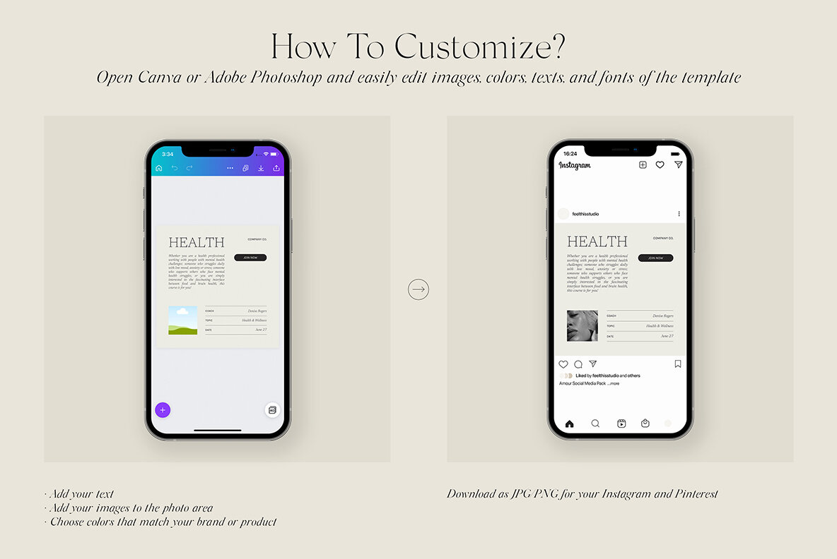 Wellness Instagram Social Media Pack Canva PS 11
