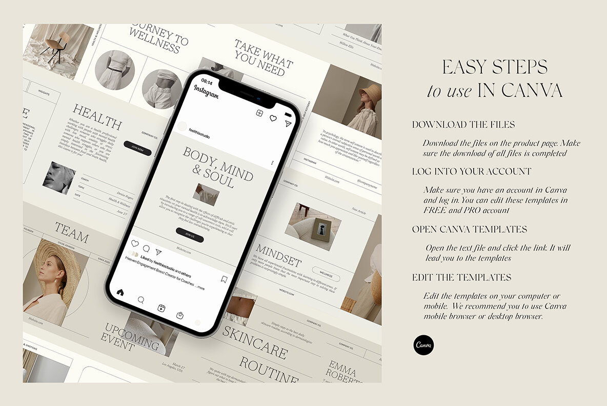 Wellness Instagram Social Media Pack Canva PS 16
