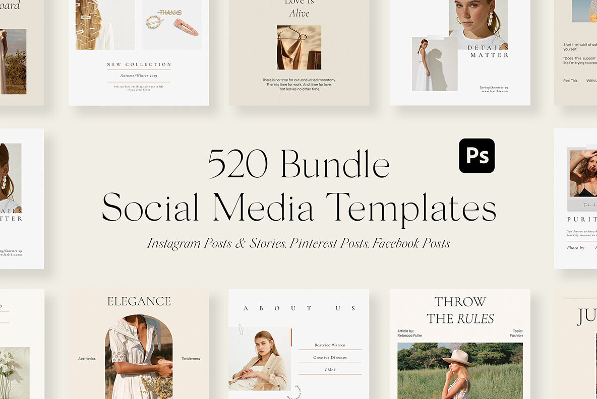 520 Bundle Social Media Templates PS 1